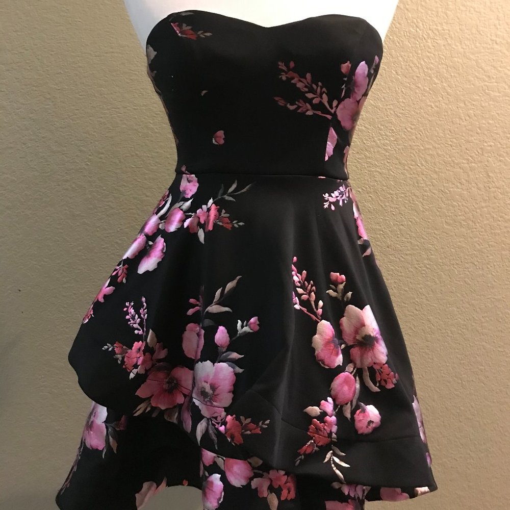 B.Darlin Junior Strapless Floral Dress